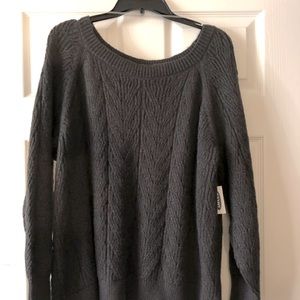Light Cable Knit Sweater Dark Grey